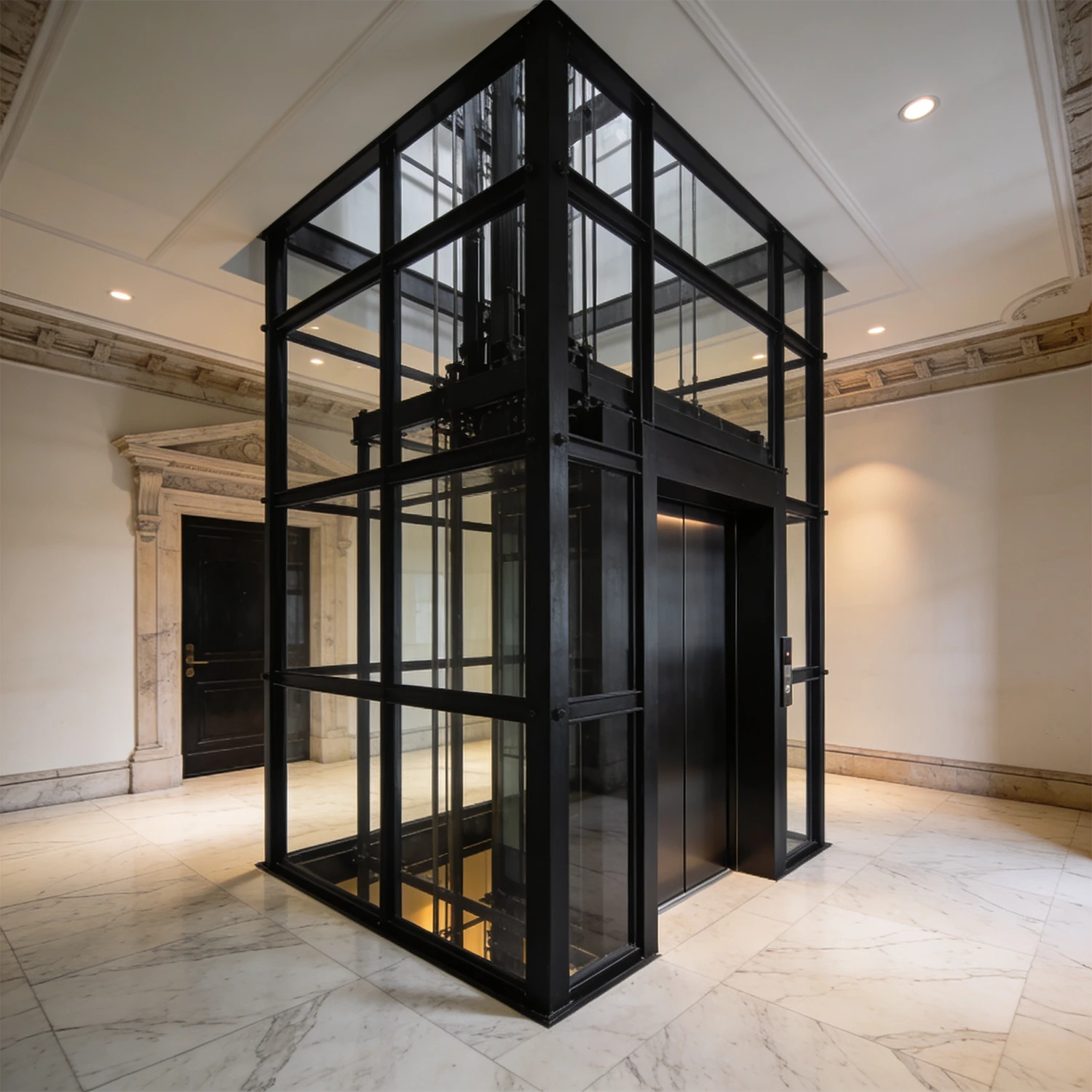 Dettaglio di ascensore installato in edificio elegante